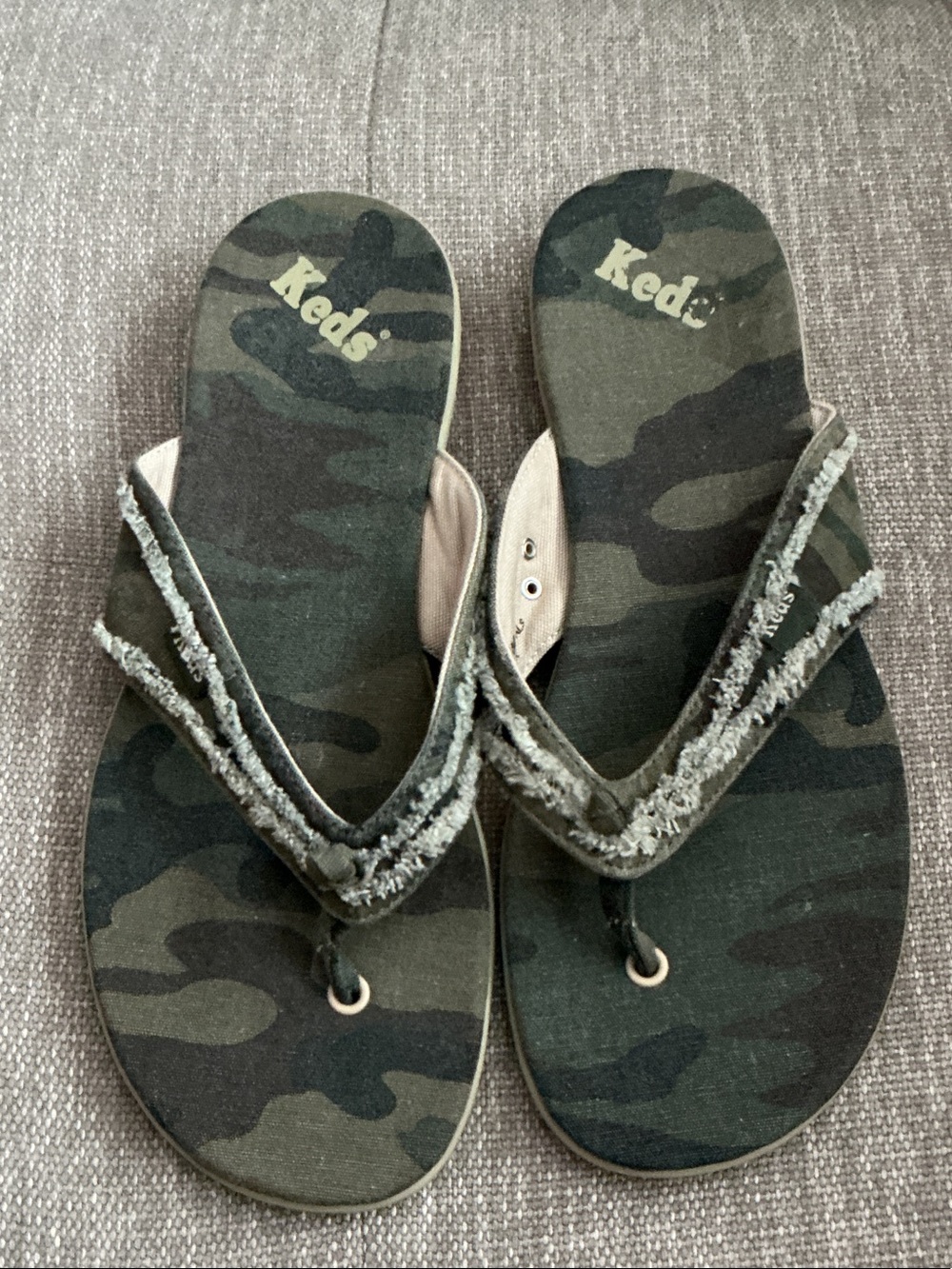 Keds Camouflage Flip Flop Sandals - Green
